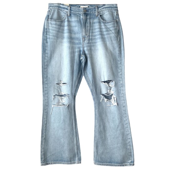 American Eagle AE77 Organic Cotton The Crop Flare Jeans Blue 33 - Picture 2 of 12